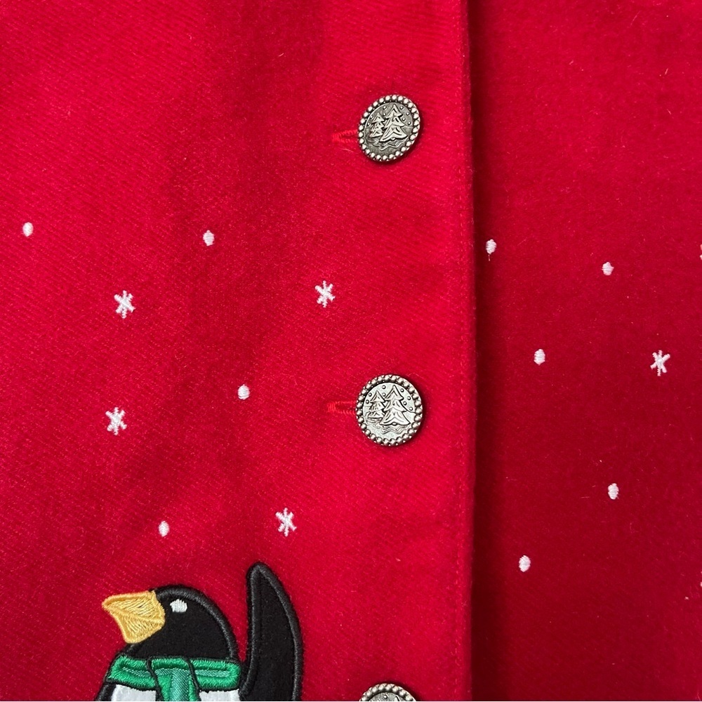 Karen Scott Vibrant Red Checkered Penguin Vest new without tags size large - Picture 4 of 7